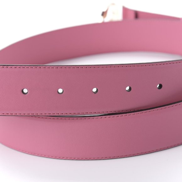 Gucci Interlocking GG Calfskin Belt in Pink Violet NEW WITH DUSTBAG main image 4